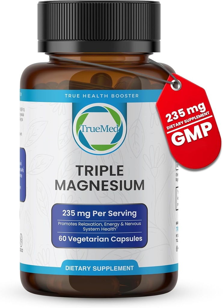 トリプル マグネシウムの補足、235mg、Dimagnesium Malate、クエン酸塩、Liseinateのケレート、60カプセル、サポート睡眠、筋肉弛緩、骨及び中心の健康、エネルギー及び神経機能、米国は作りました