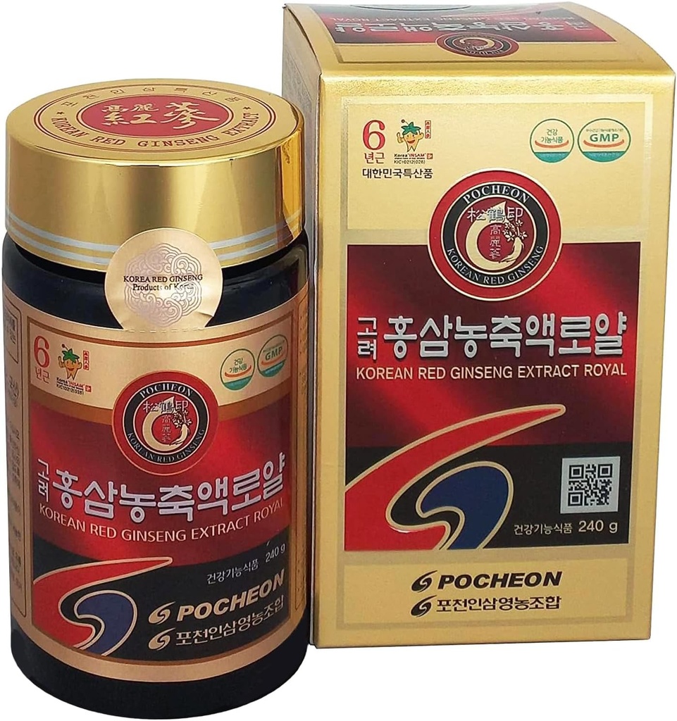 Pocheon 240g (8.5oz)、100%の純粋な韓国6yearsの根のPanaxの赤いGinsengのエキスのRoyal、70%の固体州、サポニン、自然な免疫サポート