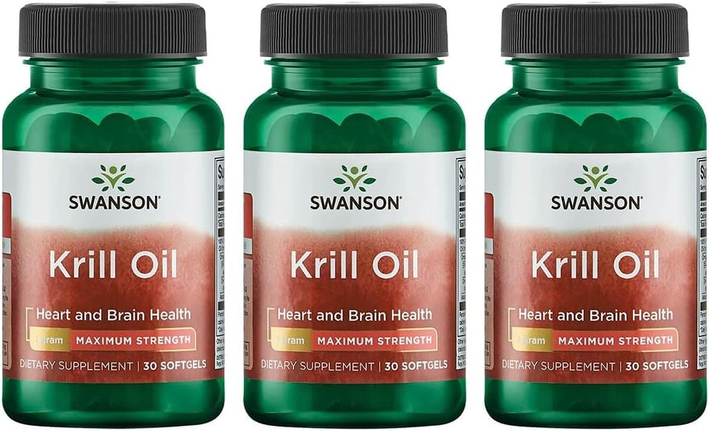 スワンソン EFA- キルオイル - 最大強度 - 1 g、30 Softgels (3 パック)