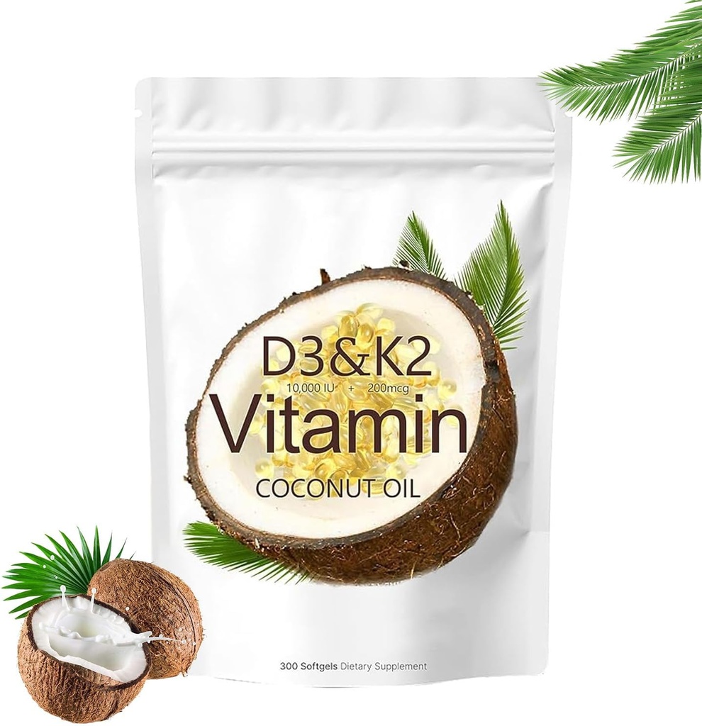 ビタミンD3 K2の補足のSoftgels、10000のIU D3 + 200のmcg K2、非GMO、グルテンフリー、大豆は300の計算を放します