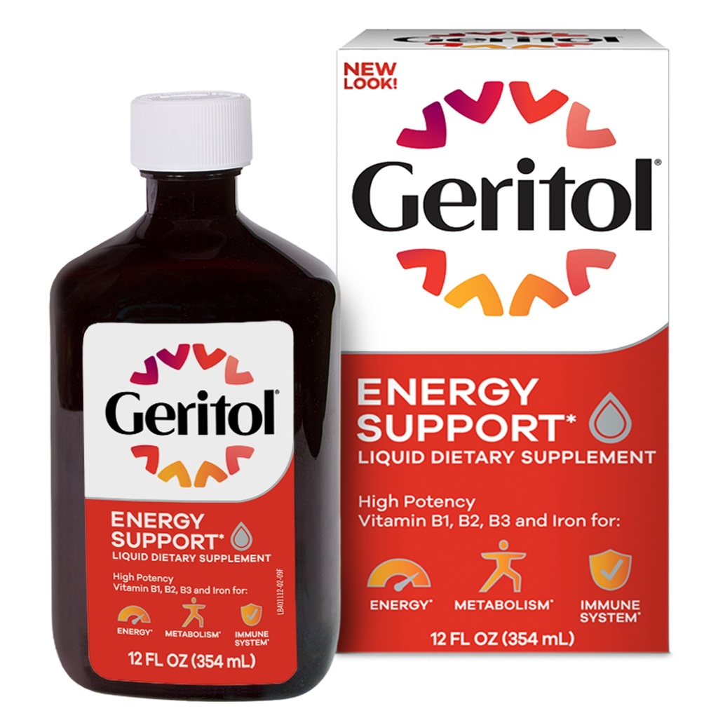 Geritol、液体のビタミンおよび鉄の補足、エネルギー サポートは、高い効力B-Vitaminsおよび鉄、Pleasant Tasting、Swallowへの容易な、人工的な甘味料、非GMO、12 Ozを含んでいます