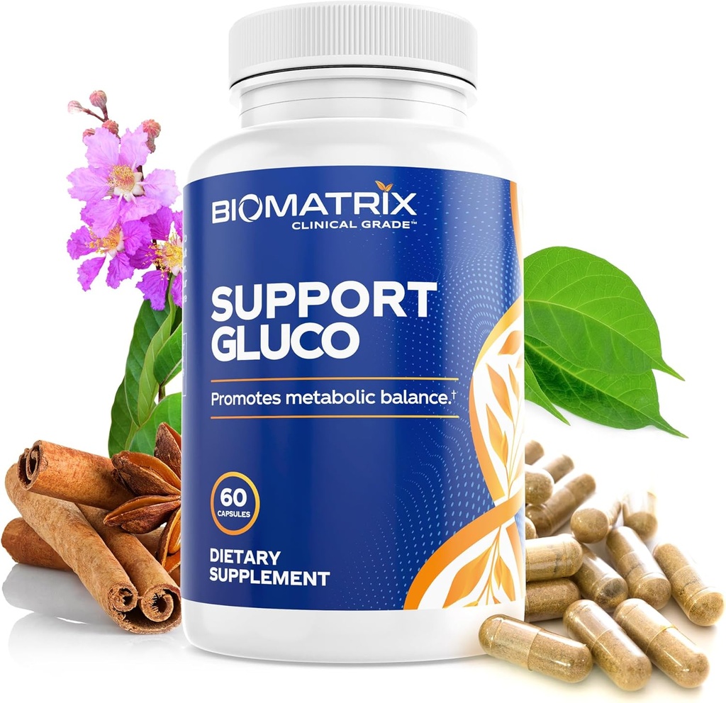 男性と女性のためのBioMatrixメタボリズムサプリメント, シナモン, ジムネマ, リポ酸, バナジル硫酸, クロムピコリン酸, ビターメロン (60 カプセル)