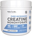 Revival の優れた Micronized のクレアチンの一水化物-高性能液体クロマトグラフィー テストされた 100% の純粋な等級- 500g (100 のサービング) - Lean 筋肉成長を支えて下さい-最高の吸収-非吸収-米国製及び第 3 党実験室によってテストされる