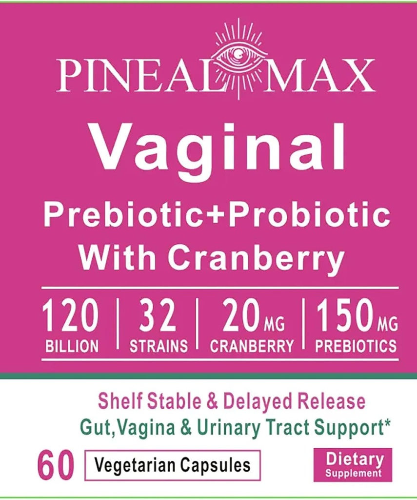 Cranberry、120 Billion CFU、32 Strains、150mg Prebioticsと腟のPrebiotic+Probiotics