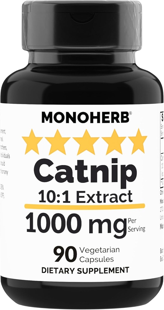 MONOHERBのCatnipのエキス1000のmg - 90のベジタリアンのカプセル