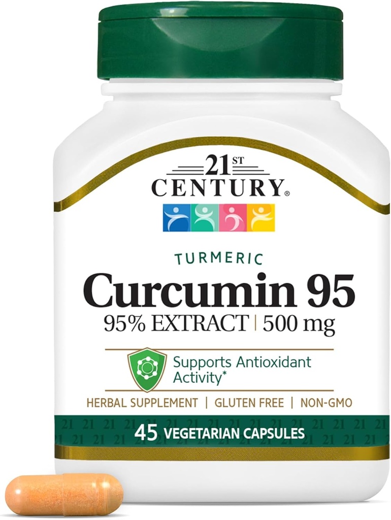 21st Century Curcumin 95 Herbal Supplements, 45 Count (22757)