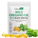 ブラックシードオイル、有機オレガノオイルソフトゲル、オレガノオイルカプセルオーガニック、非GMO、グルテンフリー、120