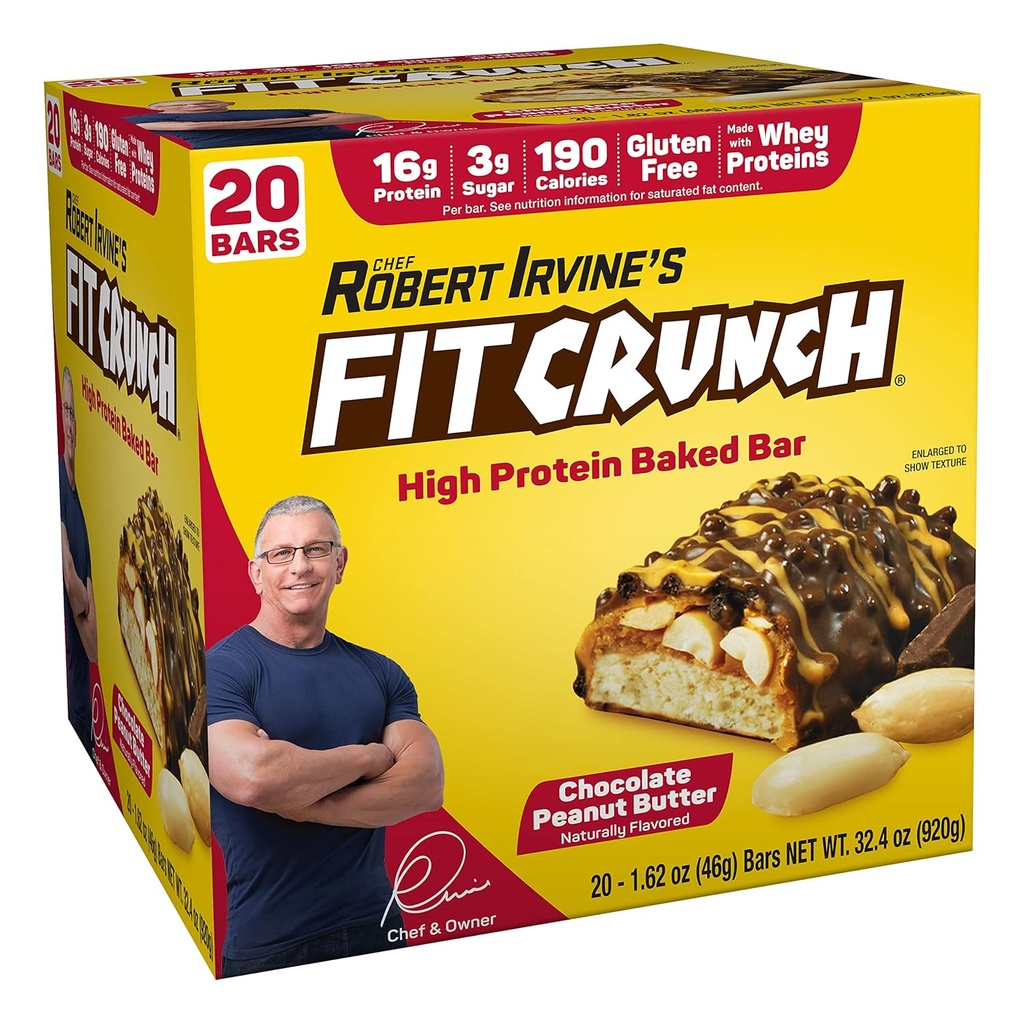 FITCRUNCH の蛋白質棒、スナックのサイズの価値のパック、グルテンフリー、Whey の蛋白質となされる(軽食のサイズ棒、ピーナツのバター)