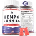 HempTotally Hemp Gummies 200mg、オメガ3 6、ビタミンA、E&B1、ゼロシュガー、60ガミー、30サービングと高効力ビーガン麻油