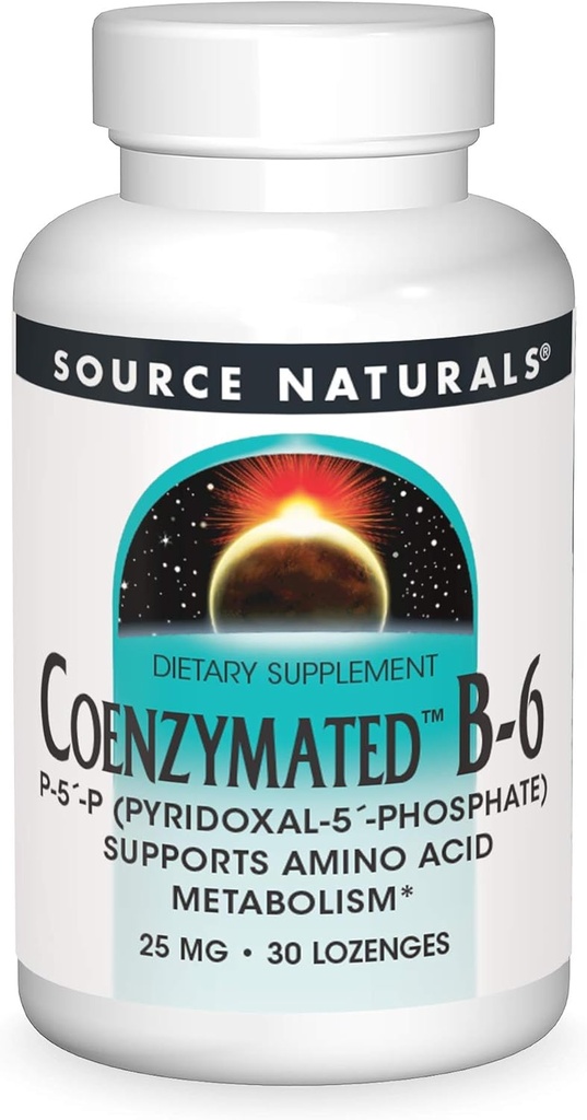 源のNaturals Coenzymated B-6 25mg P-5 Pyridoxal-5の隣酸塩の速い分解のSublingualのビタミン サポートアミノ酸のMetabolism - 30 Lozenges