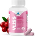 Dr. Robaina Women’s Daily Vaginal Probiotic + Cranberry & Pineapple, 5 B CFU Lactobacillus (rhamnosus, reuteri, ガスセリ, カリパス), pH Balance & Odor control, ビタミンC & B-12, 30 ビーガンカプセル