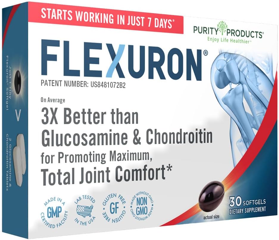 純度プロダクト Flexuron の接合箇所の方式 3X は Glucosamine および Chondroitin よりよく-ちょうど 7 日に働くことを始めて下さい- Krill オイル、低い分子量 Hyaluronic 酸、アスタキサンチン- 30 の計算 (1)