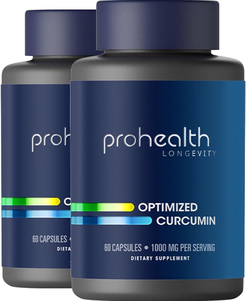 ProHealth ターメリック クルクミン サプリメント: 285 倍のバイオ利用できる - Neuroscientists によって開発されました。 サービング(60 x 500mgのカプセル/びん)ごとの1000のmgの集中されたLongvidaのクルクミンのエキス2のパック