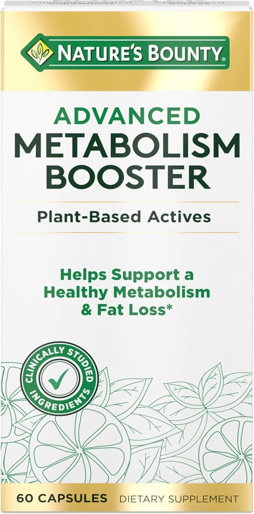 Nature's Bounty Advanced Metabolism Boosterは、健康な代謝と脂肪の損失、60カプセルをサポートするのに役立ちます