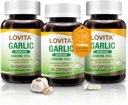 Lovita 無臭のニンニクのカプセル、5000mg の新しいニンニクの等価、1.25% アリシンのエキス、サポート ハート、血圧、コレステロール及び免疫システム、非GMO、グルテンフリー、180 ビーガンカプセル