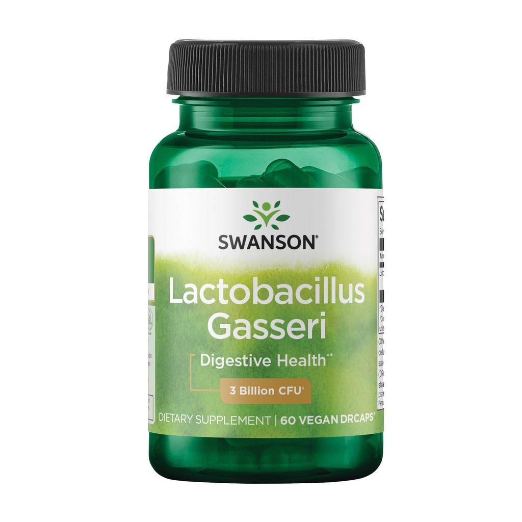 Swanson Lactobacillus Gasseri - プロバイオティックサプリメントは、3つのビリオンCFUで消化の健康をサポート - デザインリリース満足度と脂肪代謝サポート - (60ベジギーカプセル)