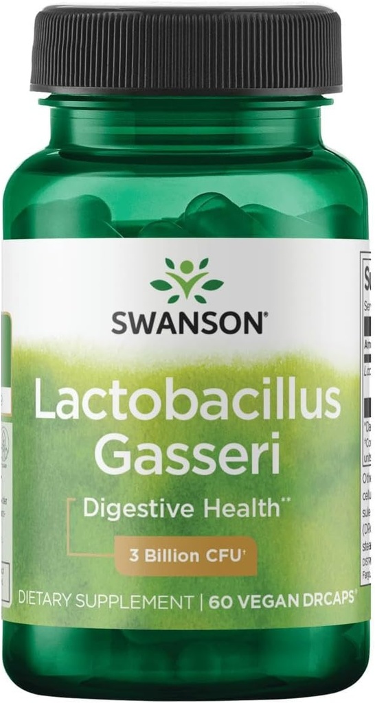 Swanson Lactobacillus Gasseri - プロバイオティックサプリメントは、3つのビリオンCFUで消化の健康をサポート - デザインリリース満足度と脂肪代謝サポート - (60ベジギーカプセル)