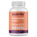 カプセル(120のベジタリアン カプセル)ごとのBESTVITEのPhosphatidylserine 100mgの- 特許を取られたおよび臨床的にテストされるシャープPS®の緑--無ステアリン- 大豆は放します- グルテンフリー-グルテンフリー- ビーガン-非GMO