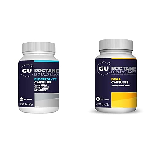GUのエネルギーRoctaneの超耐久性のバラエティ パック;ビタミンBのカプセルが付いている電解質カプセルおよびBCAAの枝鎖のアミノ酸、2本のびん(110の合計)