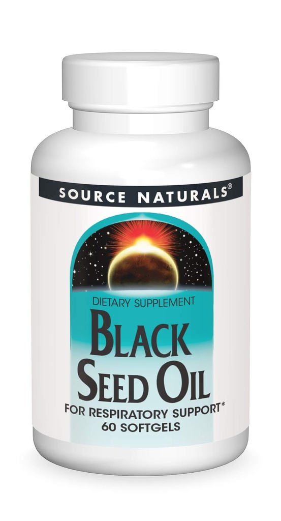 ソースナチュラルズブラックシードオイル(Respritory Support)* - 60 Softgels