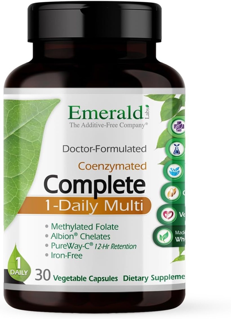 EMERALD LABSはビタミンCの人及び女性のための完全なMultivitaminを、メチル化された葉酸塩、免疫サポート、骨の健康及び多くのための全食糧ブレンド及び多く完了します* - 30の野菜カプセル完了します