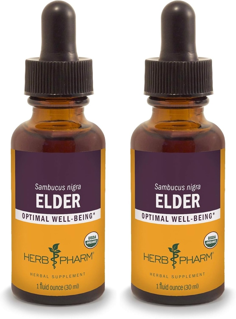 Herb Pharmは有機性高齢者の液体のエキス- 1のOunce (2のパック)を証明しました