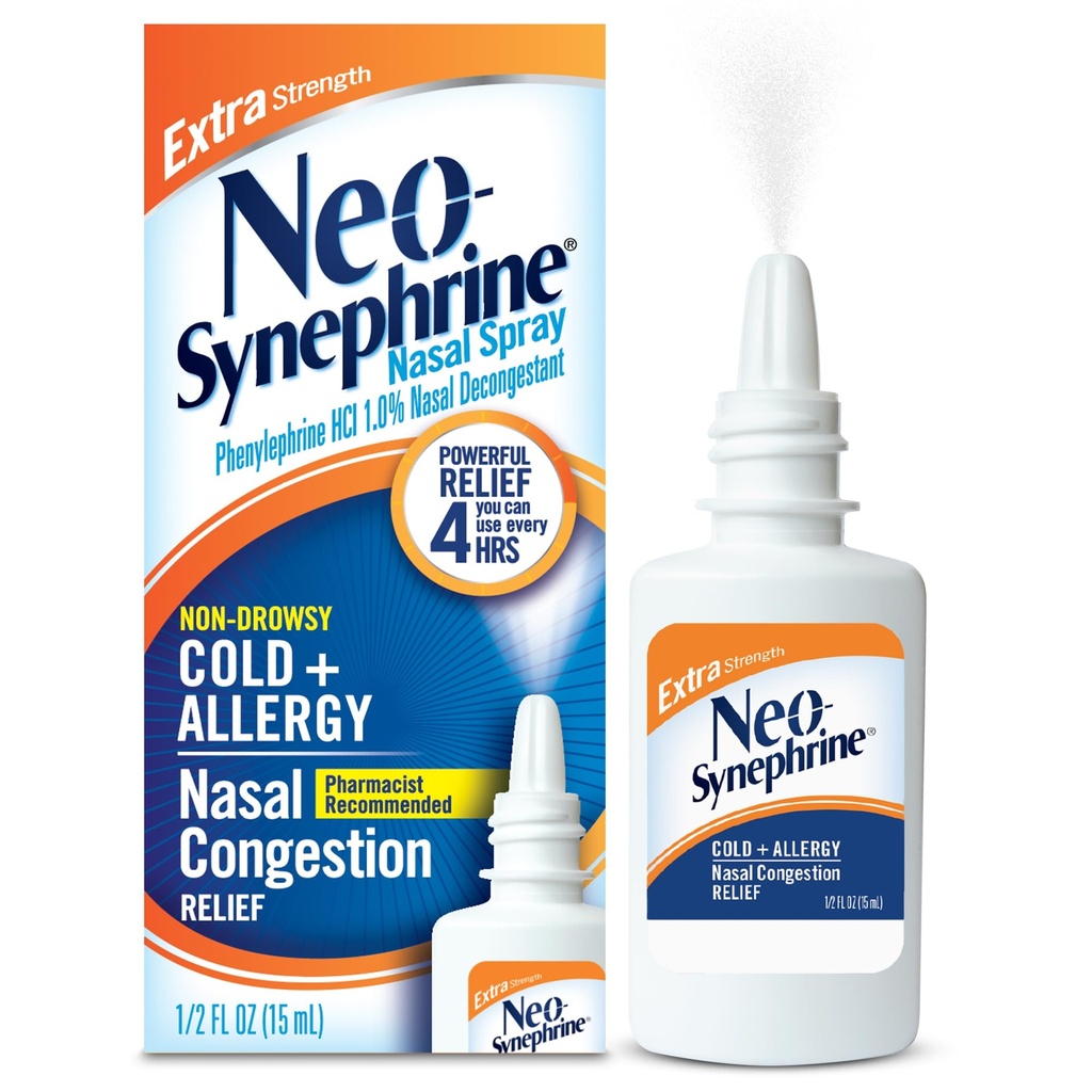Neosynephrine、風邪のSinusの救助の余分強さのための鼻のスプレー、明確、0.5 Fl Oz