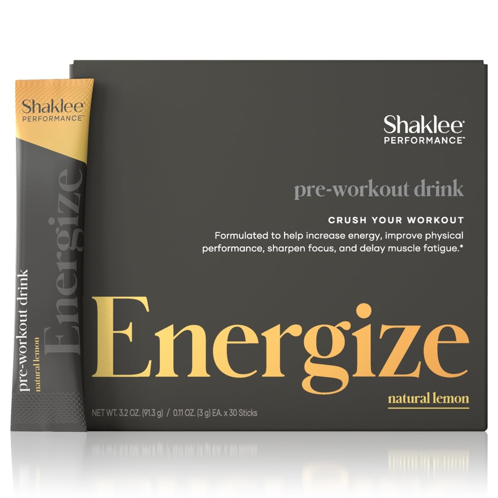 Shaklee - パフォーマンスプレワークアウトエナジードリンク - グリーンティーエキスレモン風味 - エネルギーブースト - Beta-アラニン&L-テアニン - 100mgカフェイン、800mgベータアラニンと100mg L-テアニン - 30サービング