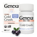Genexa コールドクラッシュ | 大人のためのマルチ症状の咳と風邪の救済 | おいしい有機アサイベリー風味 | 認定オーガニック&非GMO | ホメオパシーの救済はきれいにしました | 60 咀嚼可能なタブレット