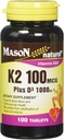 Mason の自然なビタミン K2 100 mcg プラス D3 1000 の IU は 3 つの合計 300 のタブレットのびんのパックごとの 100 の計算を錠剤にします