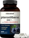 Pterostilbene 98% トランスレスベラトロール, 200 mg のサービングあたり, 200 カプセル | 自然にワイルドブルーベリーから供給 – 健康的な老化サポートのための抗酸化サプリメント – 非GMO