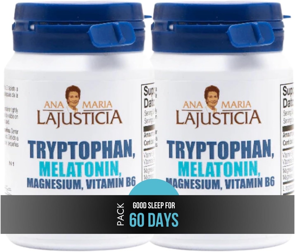 ANA MARIA LAJUSTICIA TRYPTOPHAN、メラトニン、マグネシウム、ビタミンB6-60TABS (2)