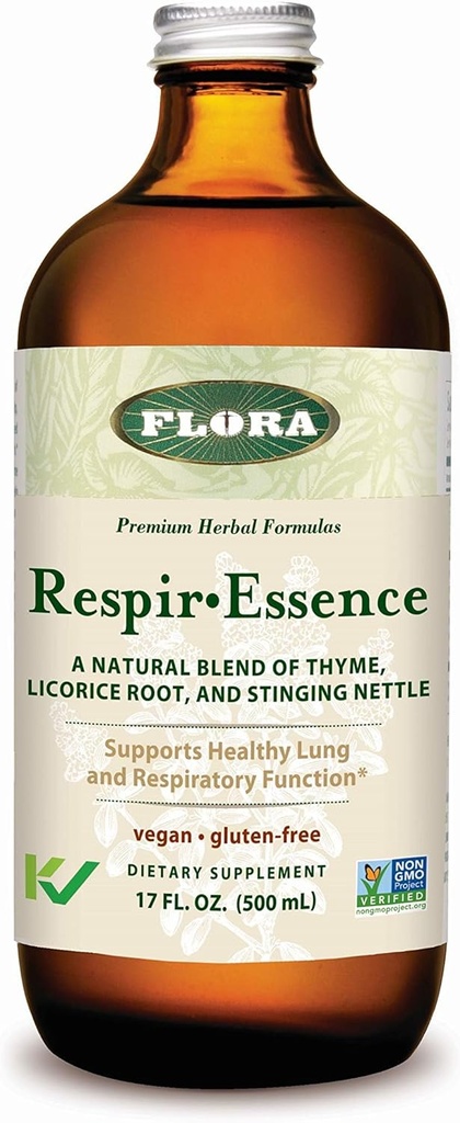 フローラ - Respir-Essence - Lung&Respiratory Healthをサポート - Thyme、Licorice Root、Elecampane&more - Non-GMO、ビーガン、グルテンフリー&コーシャ - 17 fl。 oz。 ガラスボトル
