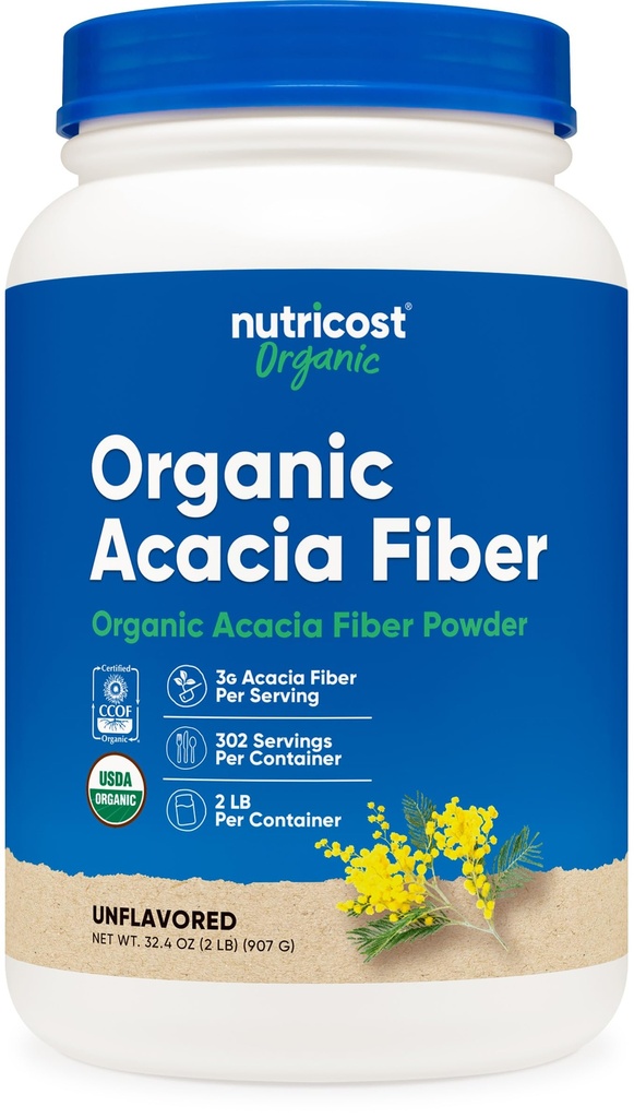 Nutricost有機アカシア繊維パウダー(2 LB) - USDA認定有機、非GMO、グルテンフリー