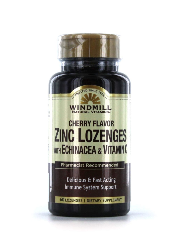 ウインドミルのビタミン亜鉛はEchinacea及びビタミンC -チェリーの味、60のLozenges、60のサービング、60の計算とロゼンジします