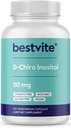 BESTVITE D-Chiro Inositol (120 ベジタリアン カプセル) - No Stearates - 完全菜食主義者の非GMO - グルテンフリー
