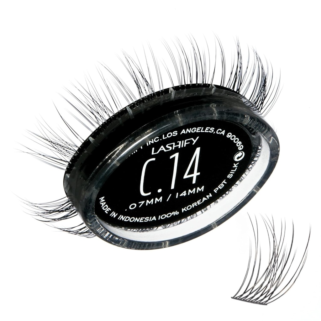 Lashify Curl 14mm Gossamer DIY Eyelash Extensions Refill, ブラック, Easy False Eyelashes for Natural Look(ナチュラルルック用)