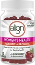 Alignの女性のプレバイオティックプロバイオティックサプリメントグミー、クランベリー50 Ct