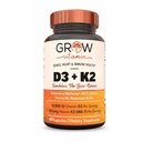 ビタミンD3 K2 w/MCTを育てて下さい オイル - 10,000 IU D3、100 mcg K2 MK7、カルシウム、亜鉛、BioPerine、優秀な吸収のためのマグネシウム- 60のカプセル