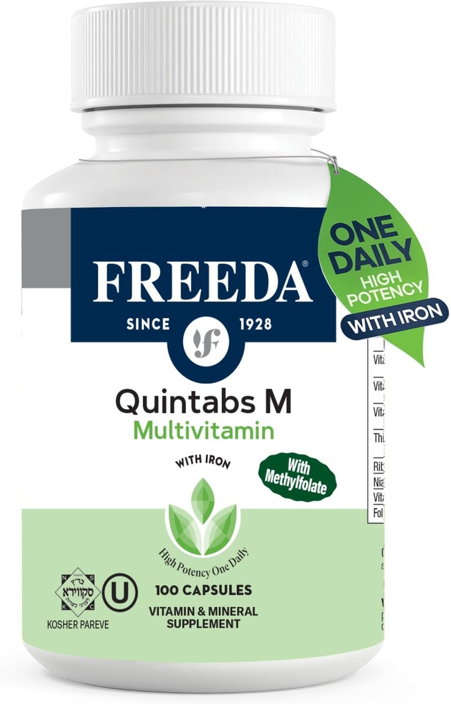 FREEDA Multivitamin – 鉄とキンタブ-M – コザールマルチビタミンサプリメント 女性と鉄の防衛男性大人のビタミンマルチビタミン (100)