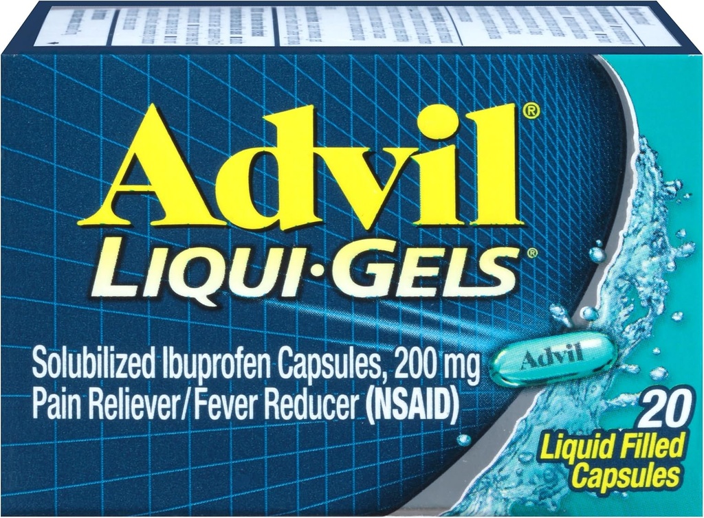 Advilの痛みのReliever/Feverの減力剤の液状ゲル200mg - 20のctのパック3
