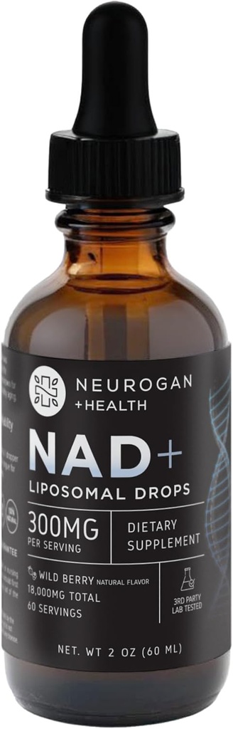 Neurogan NAD + Liposomal Drops - サービングあたり300mg、18,000mg合計 - 液体ドロップサプリメント - セルラー&免疫サポートNADサプリメント - 女性&男性のためのニコチンアミドアデニンダイナクレオチド