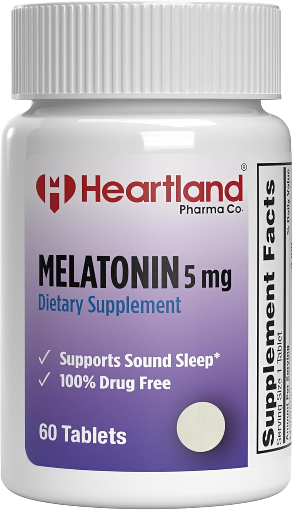メラトニン5mg | 睡眠補助薬 | 自然睡眠サポート | 100% 薬物無料睡眠補助食品 | ノンハビット成形 | アメリカ製造 | 60 件