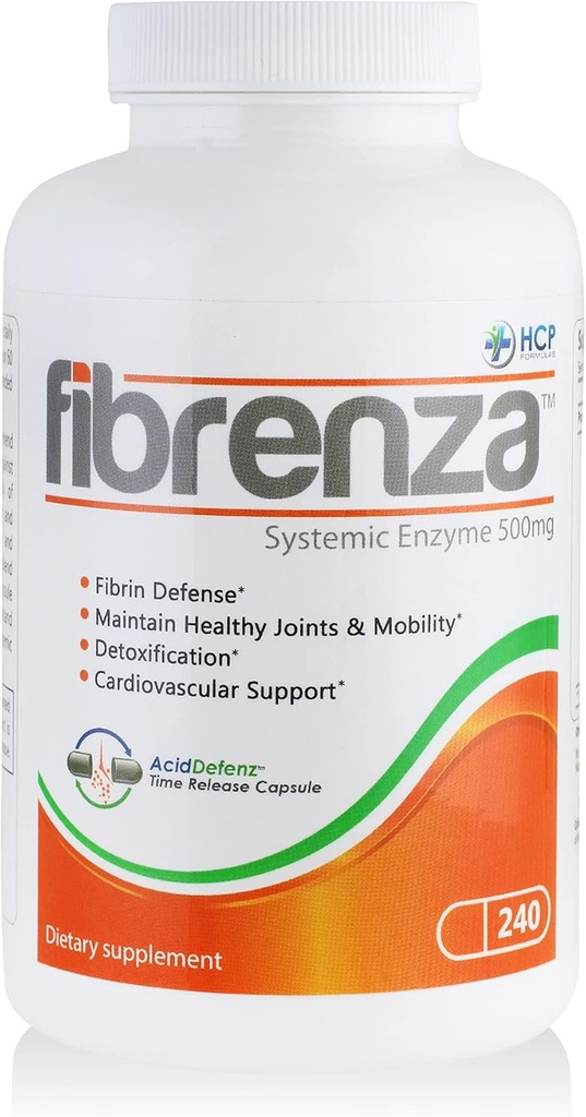 Fibrenza - Fibrinolytic&Proteolytic酵素と全身酵素コンプレックス - サプリメント - 240キャップ
