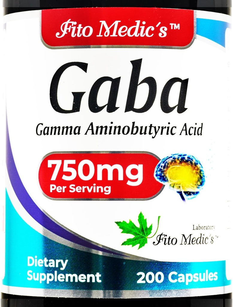 FITOのMEDICの実験室GABA、サービングごとの750のmg、200のカプセル、GABAの補足、超高吸収-アミノ酸- GABAの粉-酪酸s。