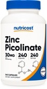 Nutricost亜鉛ピコリン酸塩30mg、240のカプセル-グルテンフリーおよび非GMO