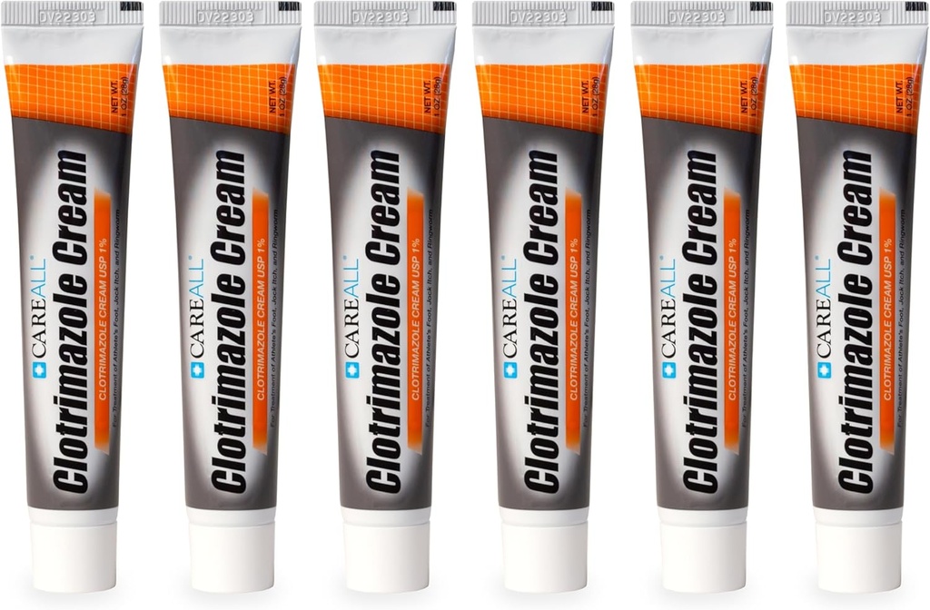 CareAll ClotrimazoleのAntifungalのクリーム1% USP 1.0のoz。(6のパック)、CuresほとんどのAthleteのフィート、JockのItchおよびRingworm、SoothsおよびRelievesのかゆみ、燃え、これらの条件から割れること