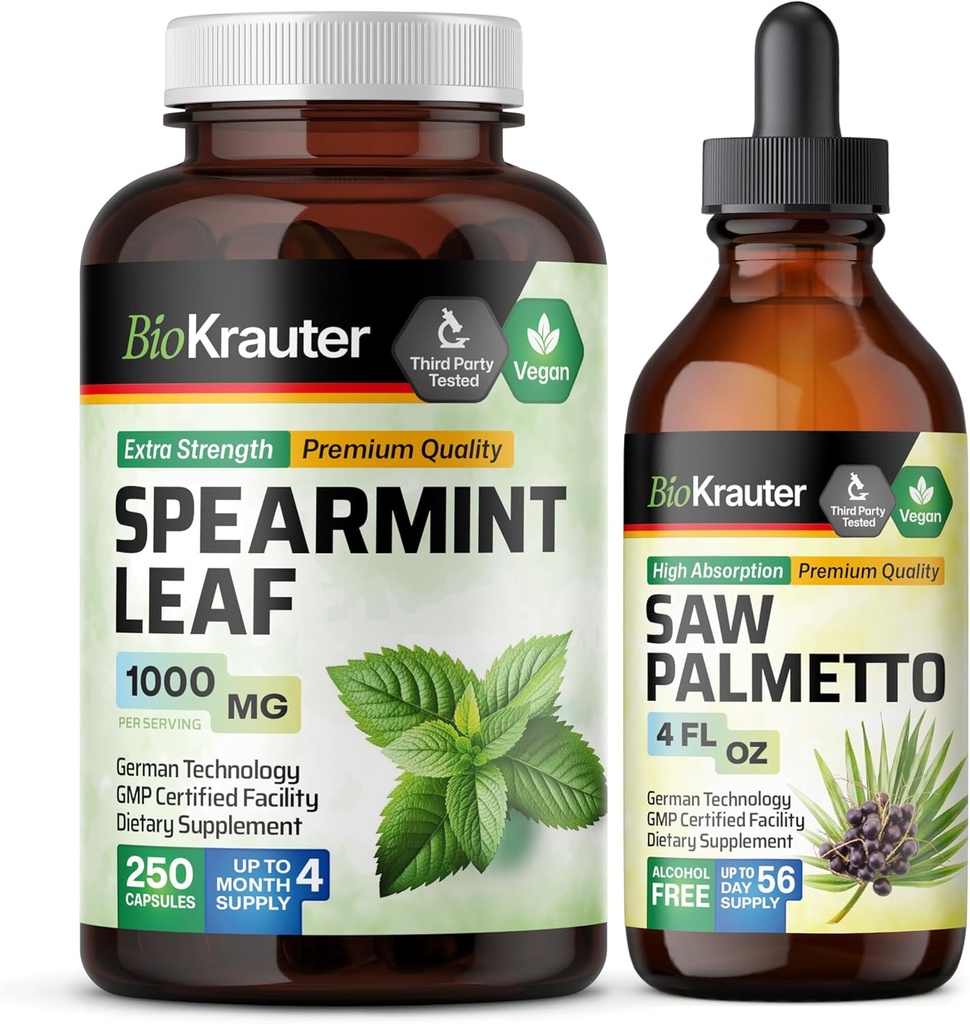 BIO KRAUTER Spearmint 250 カプセル&ソー Palmetto Tincture 4 Fl. Oz.