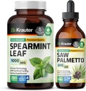 BIO KRAUTER Spearmint 250 カプセル&ソー Palmetto Tincture 4 Fl. Oz.