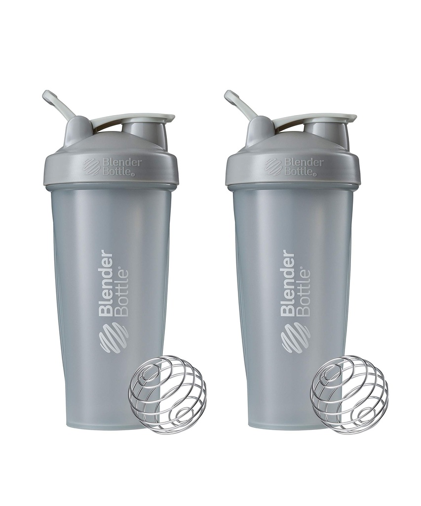 BlenderBottleのプロテインの揺れおよび前ワークアウト、28-Ounce (2のパック)、Pebbleの灰色のために完成する古典的なシェーカーのびん